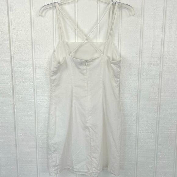 Forever 21 Women Sleeveless Linen Cotton Mini Dress Beach Vacation Summer Small - Picture 5 of 9